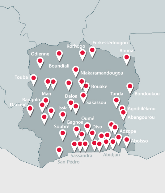 Map of Côte d’Ivoire