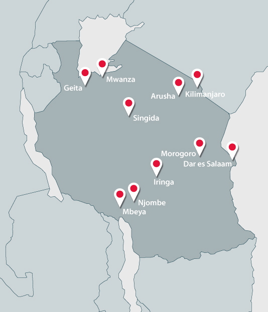 Map of Tanzanie